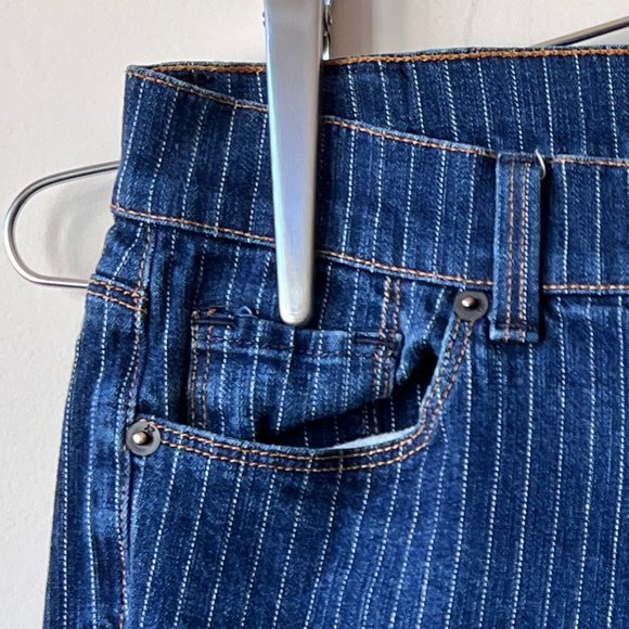 Gently Worn, but Lovingly Cared For, X2 Quality Denim Striped Flare Jeans - Picture 7 of 13
